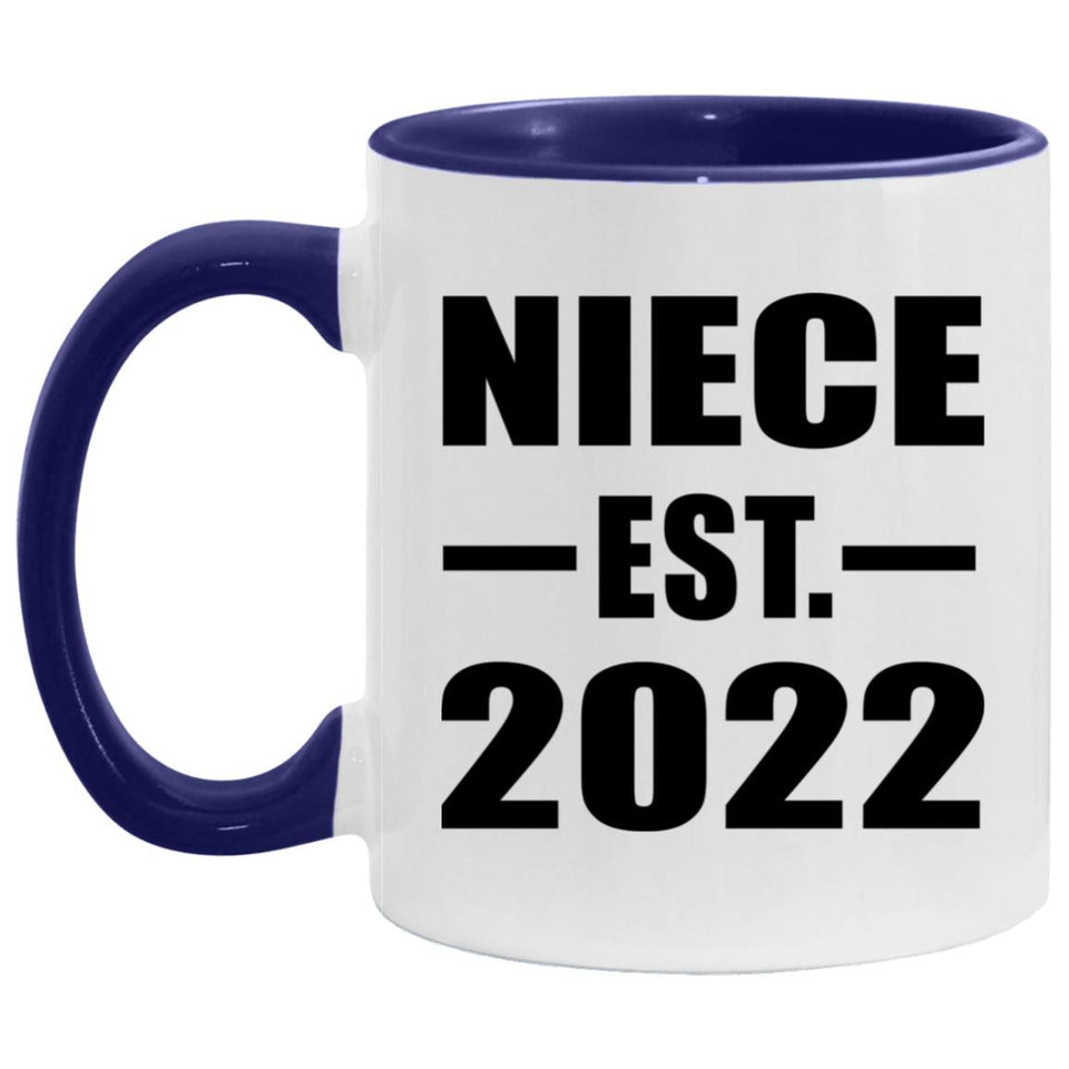 Niece Established Est. 2022 - 11oz Accent Mug Purple
