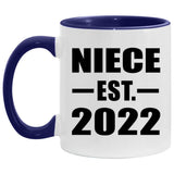 Niece Established Est. 2022 - 11oz Accent Mug Purple