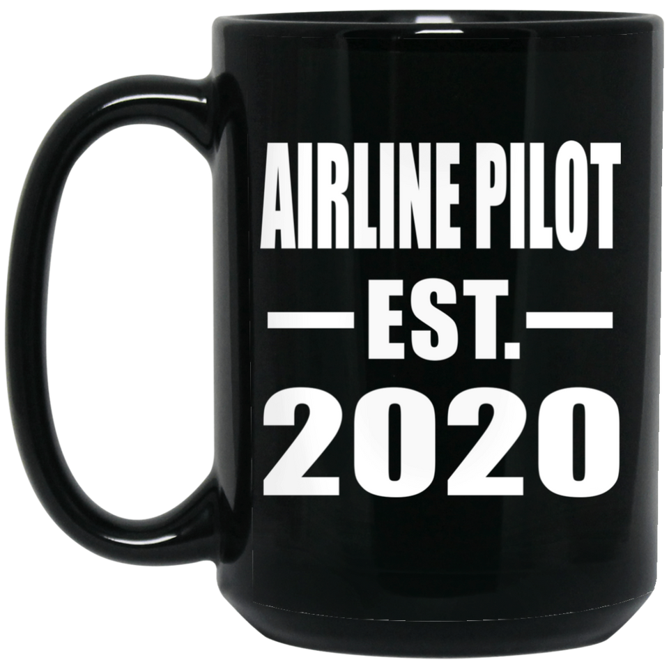 Airline Pilot Established EST. 2020 - 15oz Coffee Mug Black