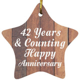 42nd Anniversary 42 Years & Counting Happy Anniversary - Star Ornament E