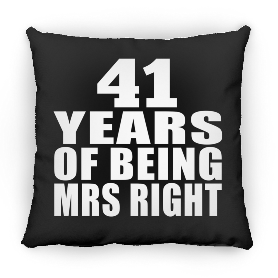 41st Anniversary 41 Years Of Being Mrs Right - Throw Pillow Black