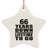 66th Anniversary 66 Years Down Lifetime To Go - Star Ornament