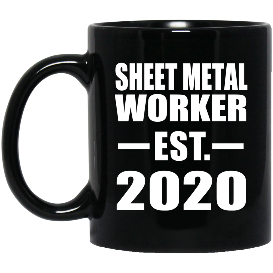 Sheet Metal Worker Established EST. 2020 - 11oz Coffee Mug Black