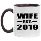 Wife Established EST. 2019 - 11oz Accent Mug Black