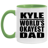 Kyle World's Okayest Dad - 11oz Accent Mug Green
