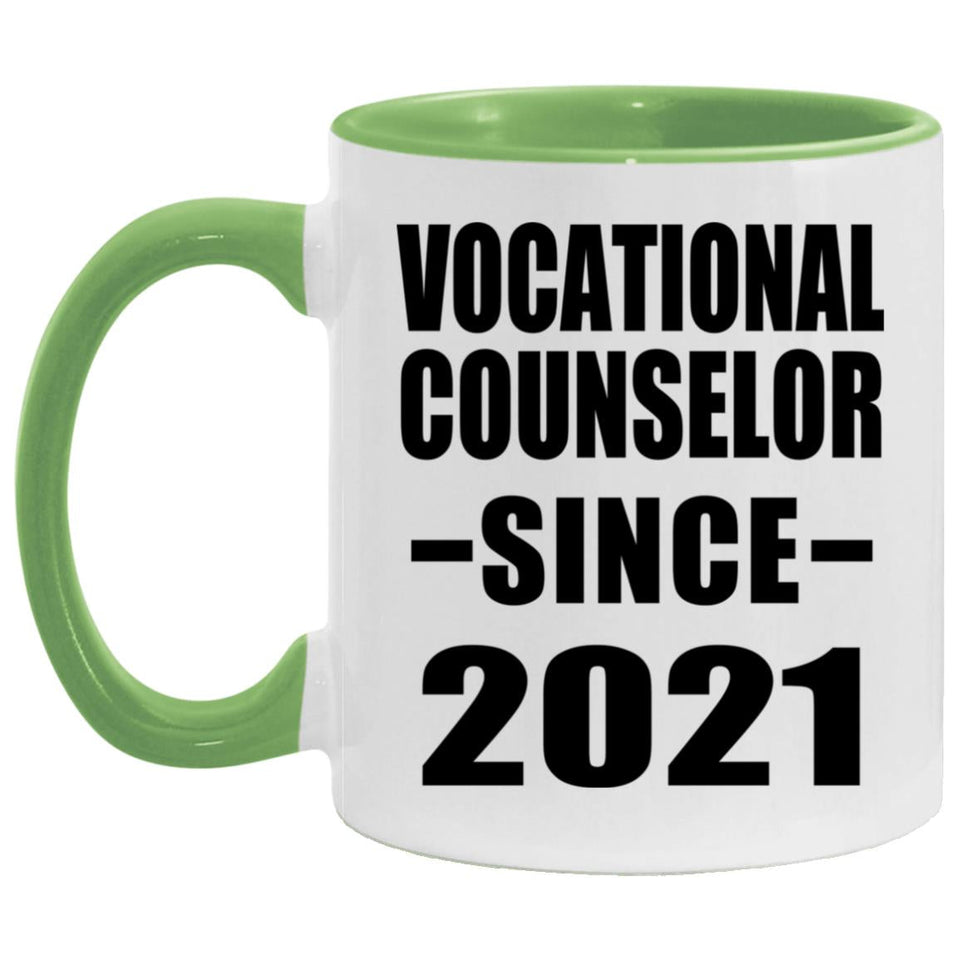 Vocational Counselor Since 2021 - 11oz Accent Mug Green