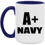 A+ Navy - 15oz Accent Mug Purple