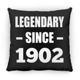 122nd Birthday Legendary Since 1902 - Throw Pillow Black