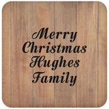 Merry Christmas Hughes Family - Drink Coaster C