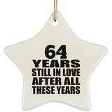 64th Anniversary 64 Years Still In Love After These Years - Star Ornament