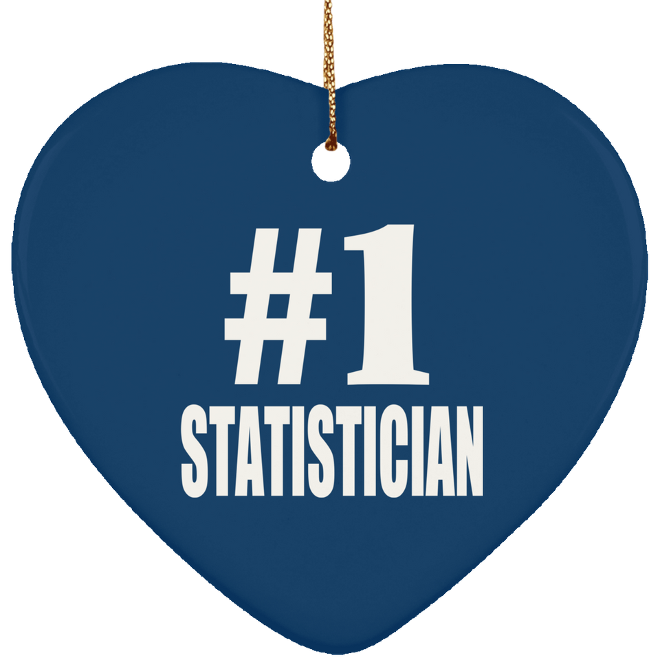 Number One #1 Statistician - Heart Ornament