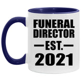 Funeral Director Established Est. 2021 - 11oz Accent Mug Purple