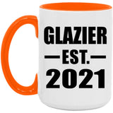 Glazier Established EST. 2021 - 15oz Accent Mug Orange