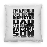 Proud Construction Inspector Dad Of Awesome Son - Throw Pillow
