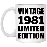 43rd Birthday Vintage 1981 Limited Edition - 11oz Coffee Mug