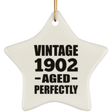 122nd Birthday Vintage 1902 Aged Perfectly - Star Ornament