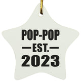 Pop-Pop Established EST. 2023 - Star Ornament