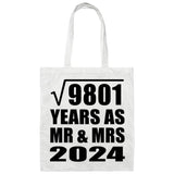 99th Anniversary Square Root of 9801 Years As Mr & Mrs 2024 - Tote Bag White