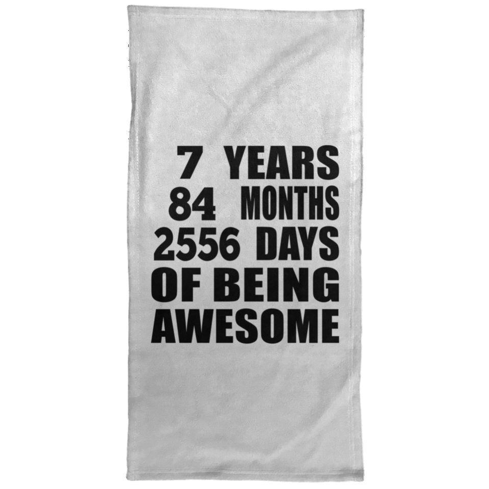 7th Birthday 7 Years 84 Months 2556 Days Of Awesome - Hand Towel