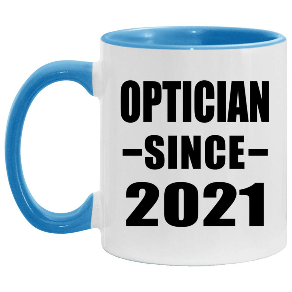 Optician Since 2021 - 11oz Accent Mug Blue