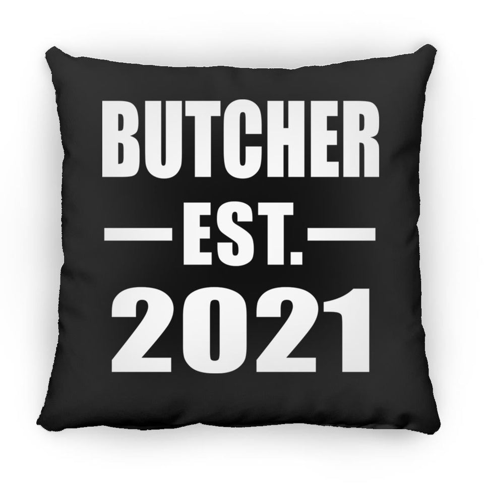Butcher Established EST. 2021 - Throw Pillow Black