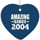 20th Birthday Amazing Since 2004 - Heart Ornament