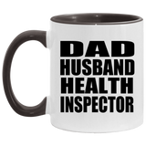 Dad Husband Health Inspector - 11oz Accent Mug Black