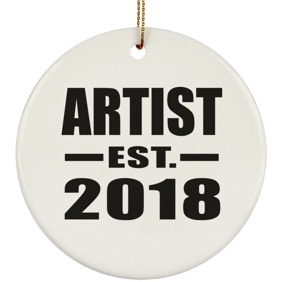 Artist Established EST. 2018 - Circle Ornament