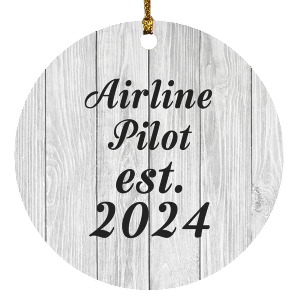 Airline Pilot Established Est. 2024 - Circle Ornament F
