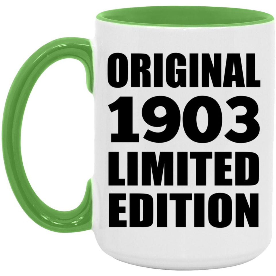 121st Birthday Original 1903 Limited Edition - 15oz Accent Mug Green