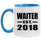 Waiter Established EST. 2018 - 11oz Accent Mug Blue