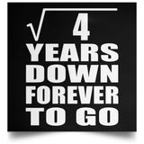 2nd Anniversary Square Root of 4 Years Down Forever To Go - Poster Square