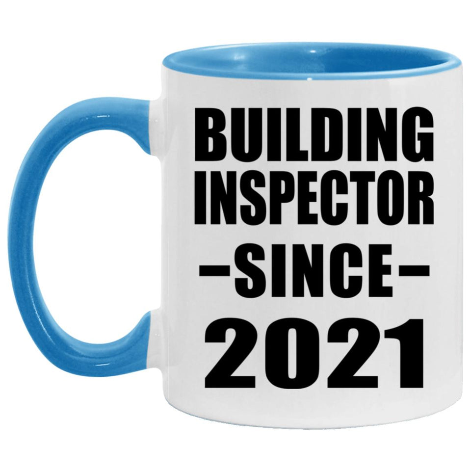 Building Inspector Since 2021 - 11oz Accent Mug Blue