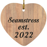 Seamstress Established Est. 2022 - Heart Ornament C