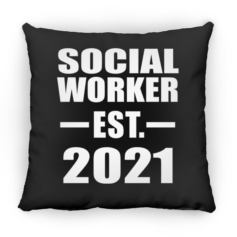 Social Worker Established EST. 2021 - Throw Pillow Black