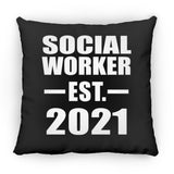 Social Worker Established EST. 2021 - Throw Pillow Black