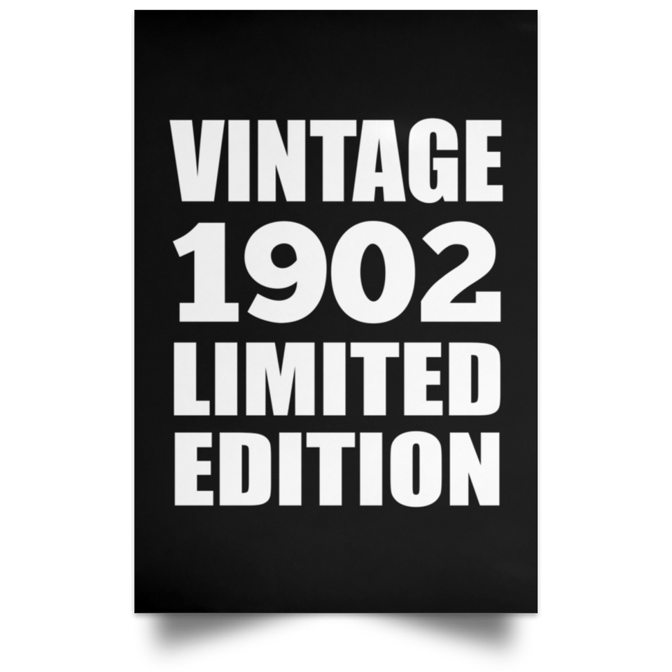 122nd Birthday Vintage 1902 Limited Edition - Poster Portrait