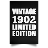 122nd Birthday Vintage 1902 Limited Edition - Poster Portrait