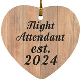 Flight Attendant Established Est. 2024 - Heart Ornament C