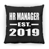 HR Manager Established EST. 2019 - Throw Pillow Black