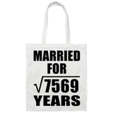 87th Anniversary Married For Square Root of 7569 Years - Tote Bag White