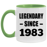 41st Birthday Legendary Since 1983 - 11oz Accent Mug Green