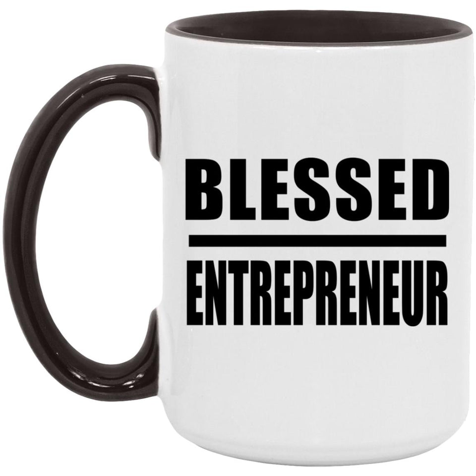 Blessed Entrepreneur - 15oz Accent Mug Black