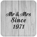 53rd Anniversary Mr & Mrs Since 1971 - Drink Coaster F