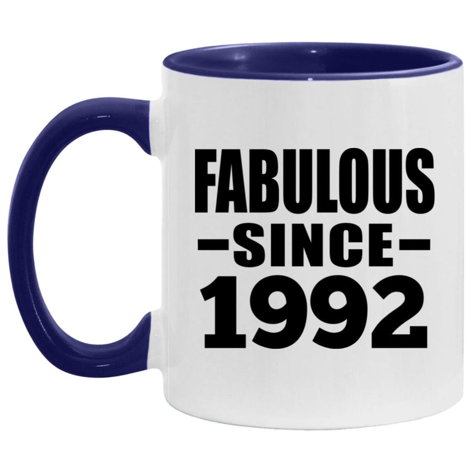 32nd Birthday Fabulous Since 1992 - 11oz Accent Mug Purple