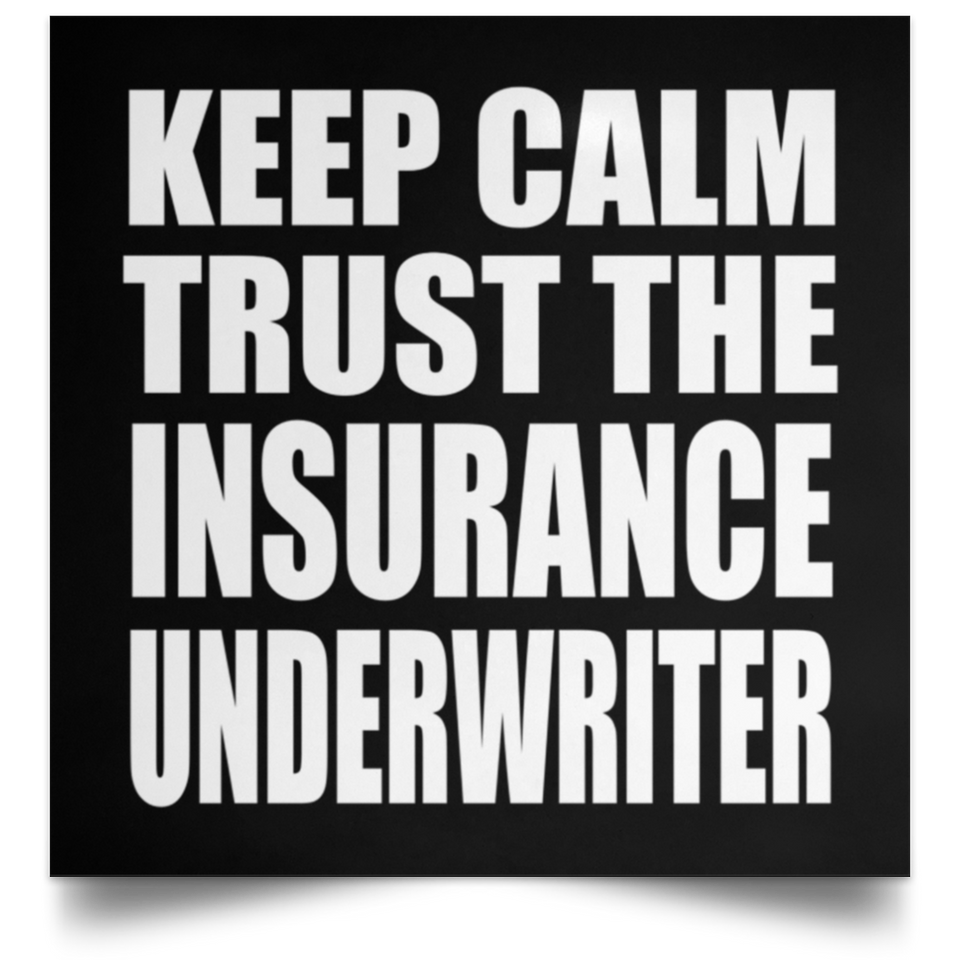 Keep Calm and Trust The Insurance Underwriter - Poster Square