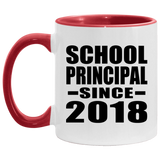School Principal Since 2018 - 11oz Accent Mug Red