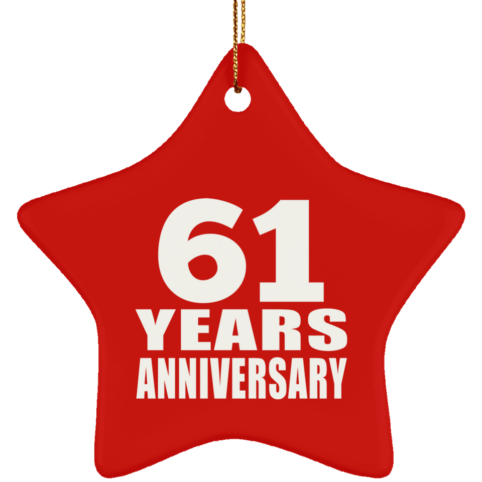 61st Anniversary 61 Years - Star Ornament