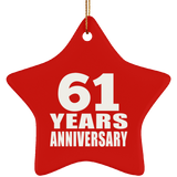 61st Anniversary 61 Years - Star Ornament