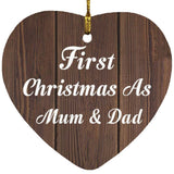 First Christmas As Mum & Dad - Heart Ornament D